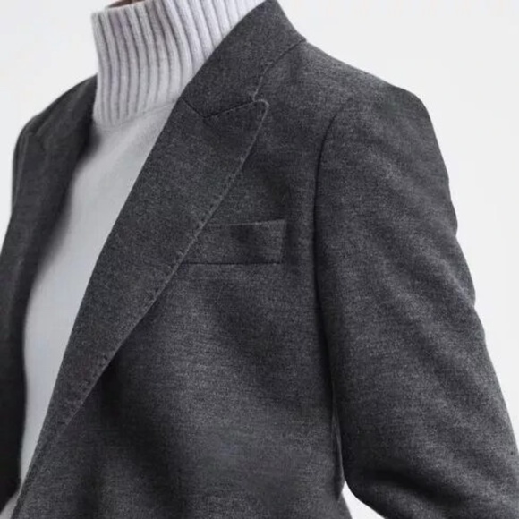 $540 Unworn Reiss Amalie Wool Single Breasted Blazer in Charcoal - Picture 4 of 10